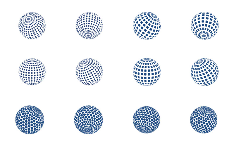 O logotipo do globo é adequado para empresas globais, tecnologias mundiais, mídia v.4