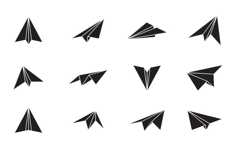 Papper Flygplan resa ikon vektor illustration design mall v.2