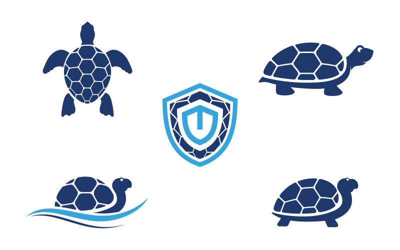 Schildkröte Tier Cartoon Symbol Vektor Illustration Design Vorlage v.3