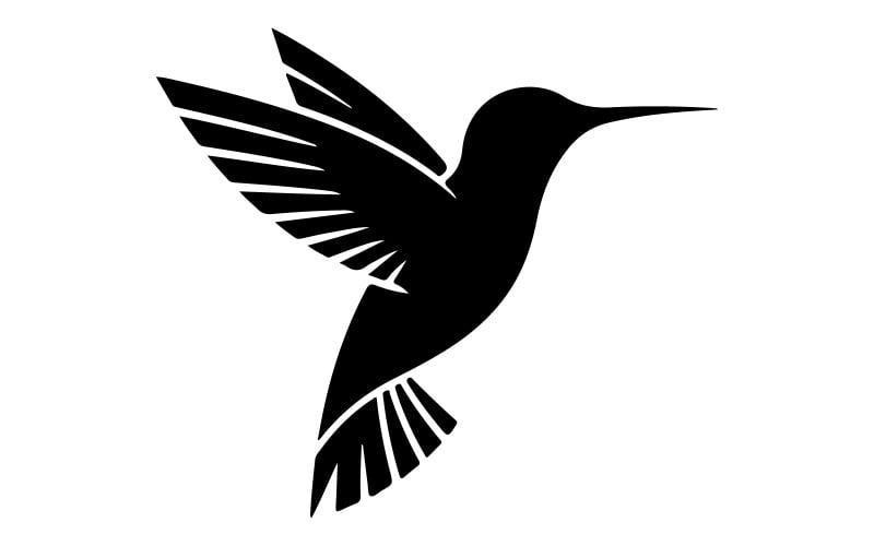 A Kolibri logó ikon sziluett stílusa
