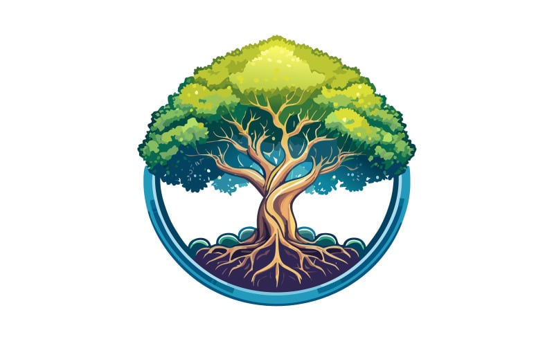 Abstract modern tree logo design