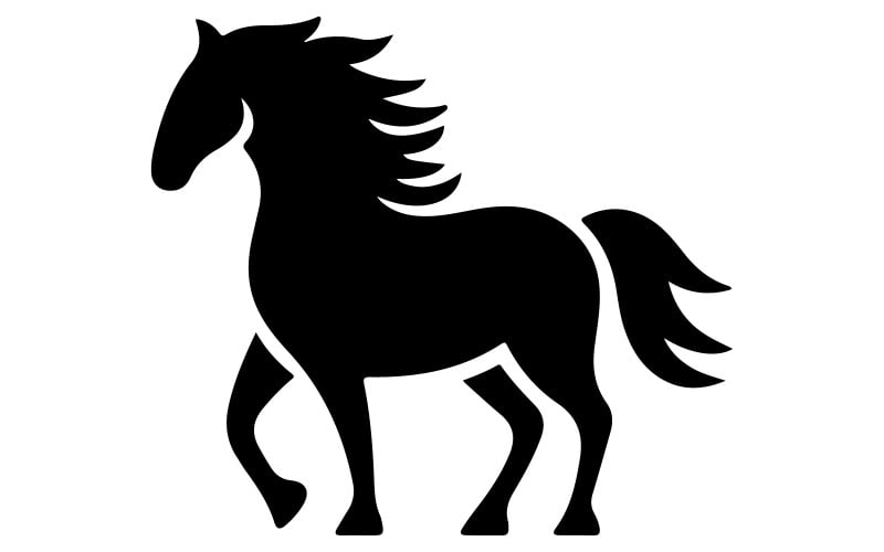 En häst logotyp ikon siluett stil