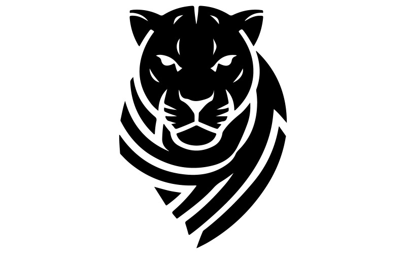 En panterhuvud logotyp ikon siluett stil