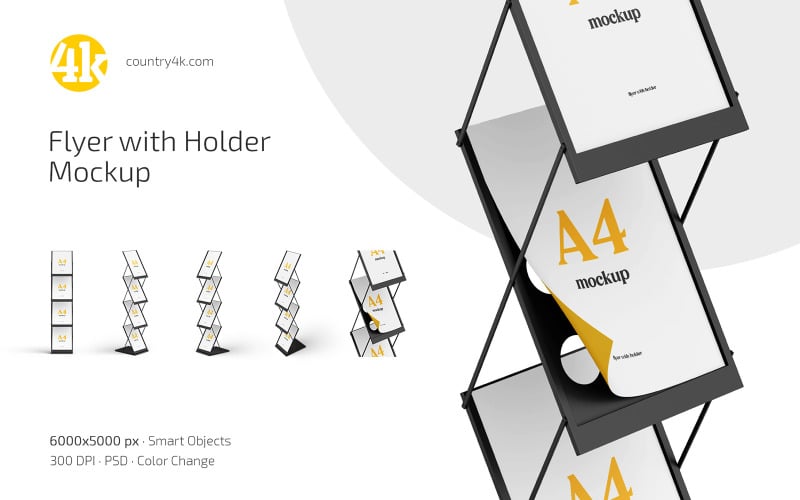 Flyer with Holder Mockup Set