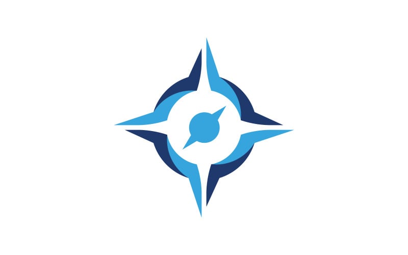 Illustrazione del logo dell'icona vettoriale della bussola Modello di progettazione v.4