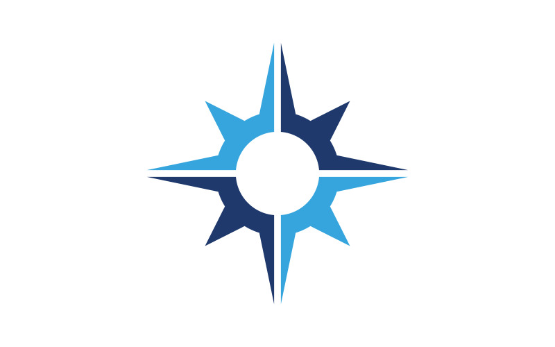 Modèle de conception d'illustration de logo d'icône de vecteur de boussole v.3