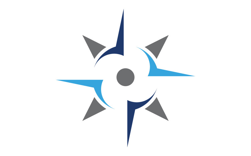 Modèle de conception d'illustration de logo d'icône de vecteur de boussole v.5