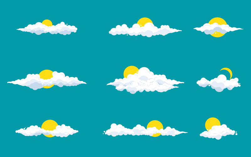 Moln tecknad vektor design illustration mall v.3