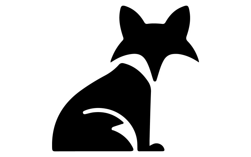 Стиль силуэта значка логотипа Fox