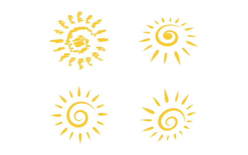 太阳矢量插图图标徽标模板设计