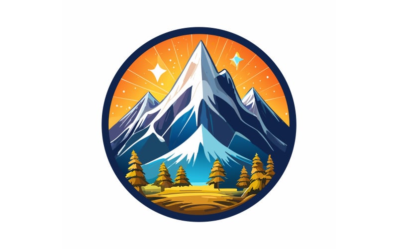 Abstract minimalist mountain logo design.