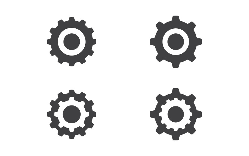 齿轮工业矢量图标插画设计模板 v.7