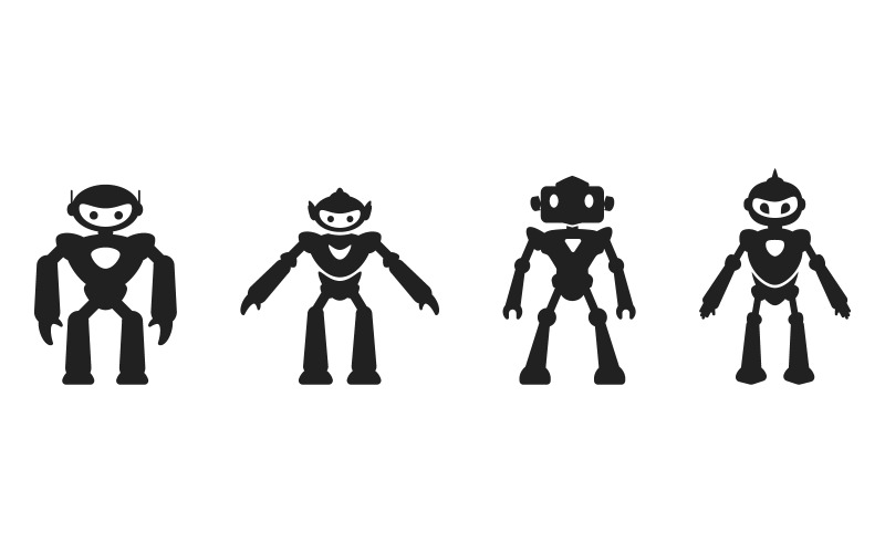 Design de ilustração vetorial de ícone de futuro robótico infantil