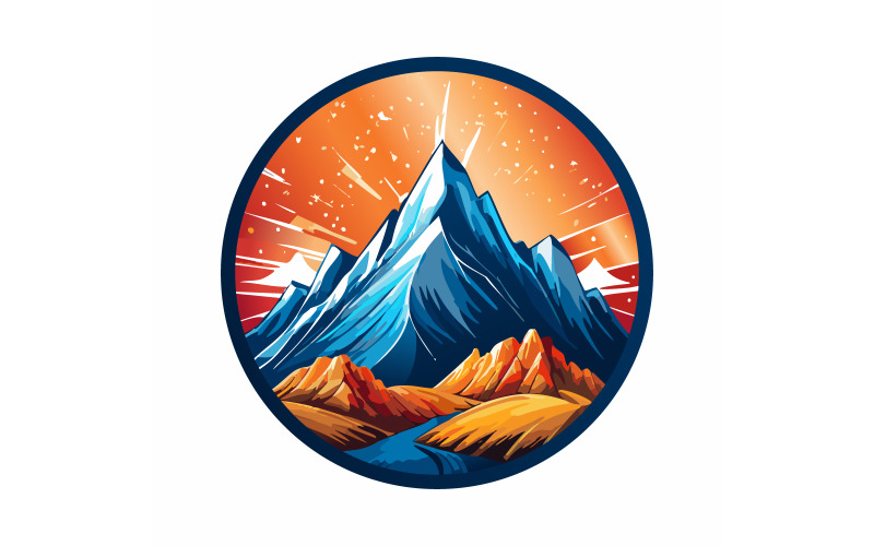 Fantastico design di logo di montagna elegante. Logo del concetto di paesaggio.