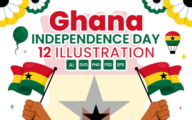 12 Ghana självständighetsdagen Illustration