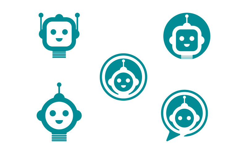 Modèle d'illustration de conception d'icône de vecteur de robot