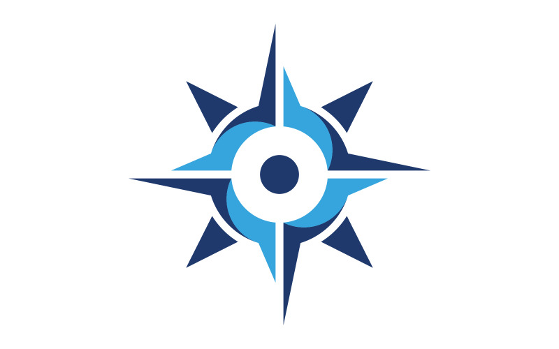 Modèle de conception d'illustration de logo d'icône de vecteur de boussole v.10
