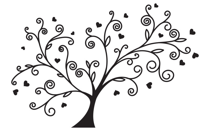 Trädgren vektorillustration designmall v.9