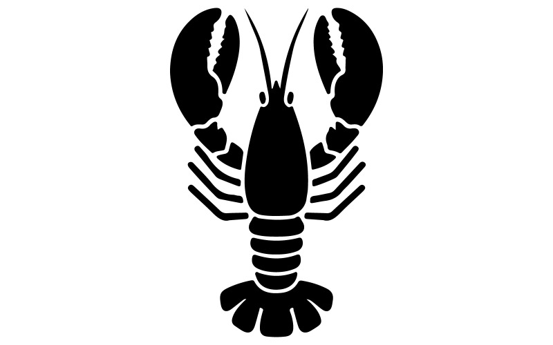 Um estilo de silhueta de ícone de logotipo de lagosta