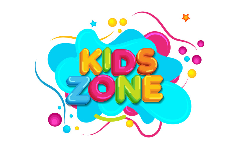 Ilustración de diseño de icono vectorial de evento de título de área de juegos para niños Plantilla v.9