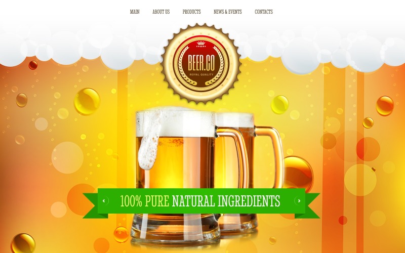 Адаптивний шаблон веб-сайту пивоварні