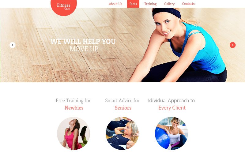 Fitness responsieve websitesjabloon