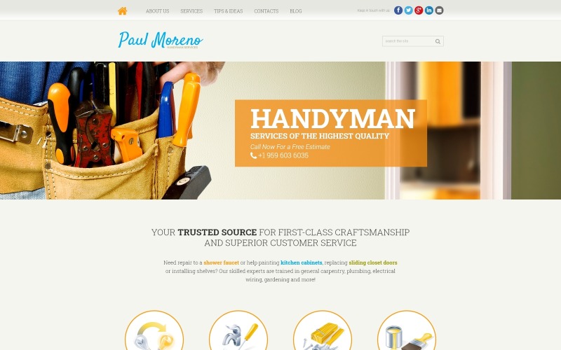 Juiste klusjesman-services Joomla-sjabloon
