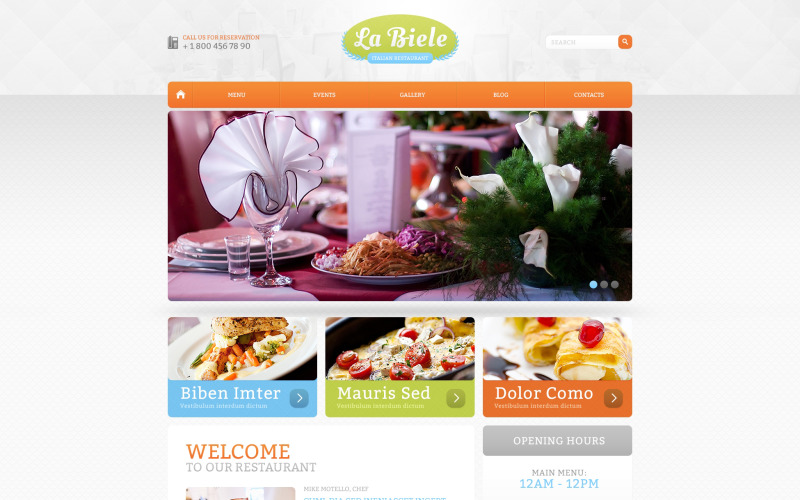 Modèle Drupal de restaurant italien