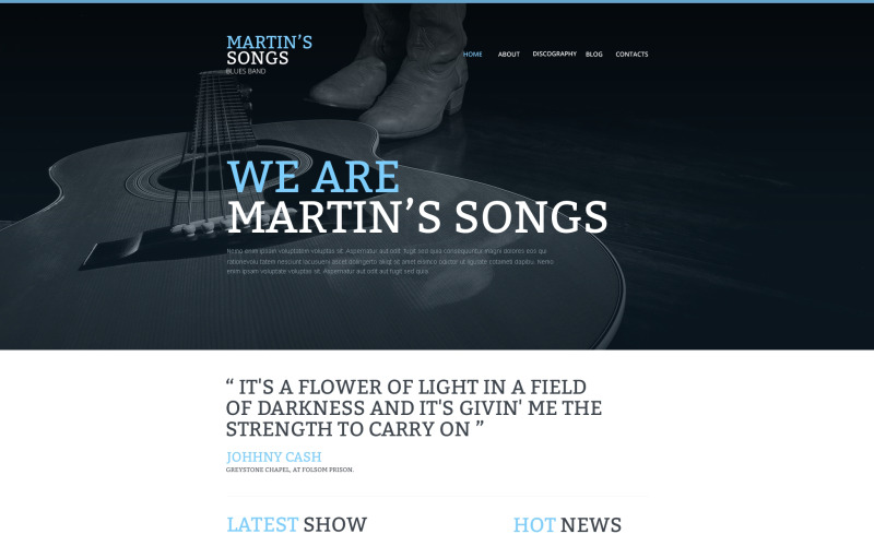 Responsieve websitesjabloon voor muziekband