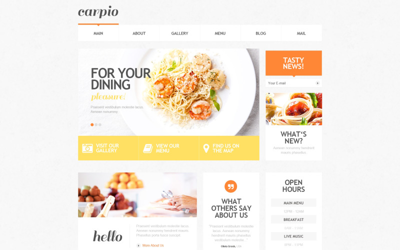 WordPress téma reagující na kavárny a restaurace