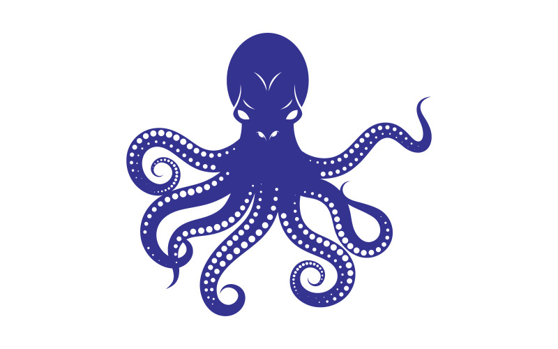 Farliga djur av havet bläckfisk vektor ikon illustration designmall v.8