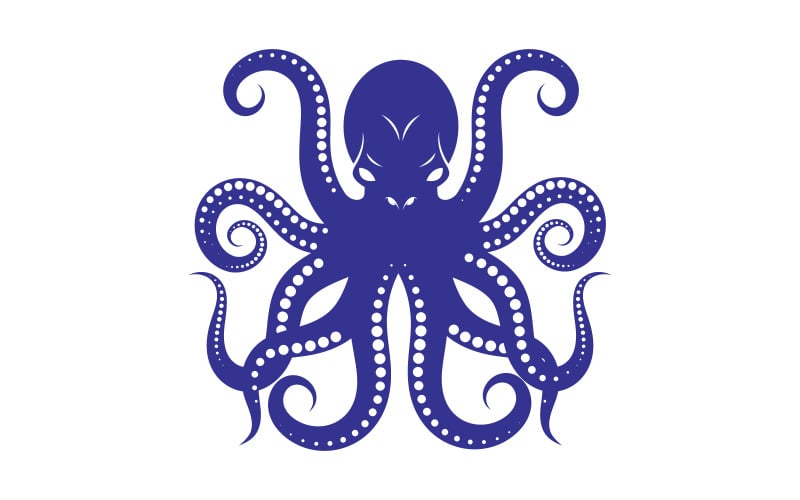 Modèle de conception d'illustration d'icône de vecteur de poulpe de mer dangereux v.1
