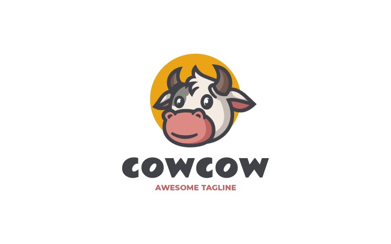 Logo de mascotte simple de Cowcow