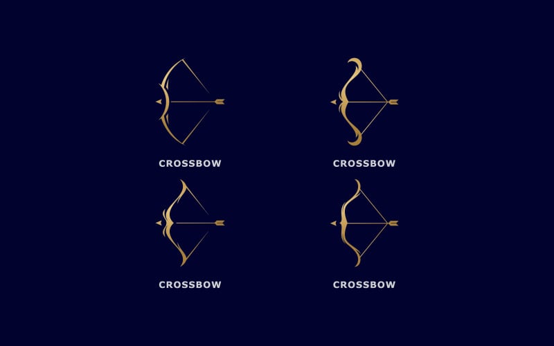 Plantilla de logotipo de ballesta, logotipo de tiro con arco simple 13
