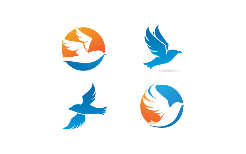 Illustrazione vettoriale del modello del logo dell'uccello 15