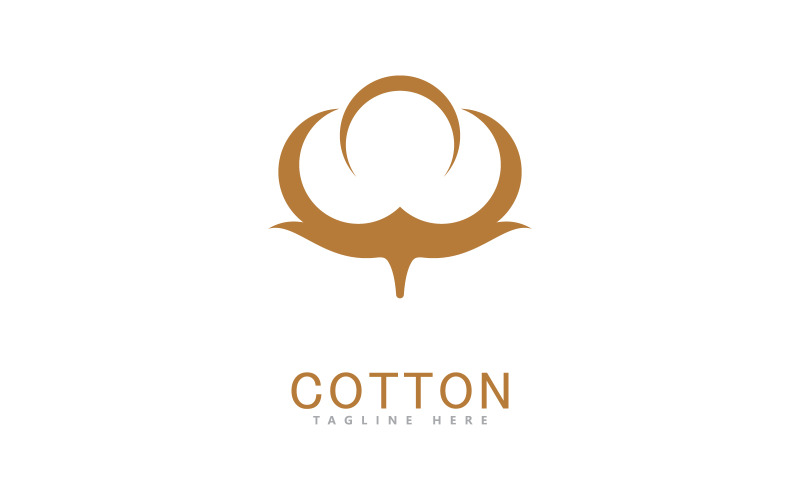 Modello di progettazione vettoriale del logo di cotone 1