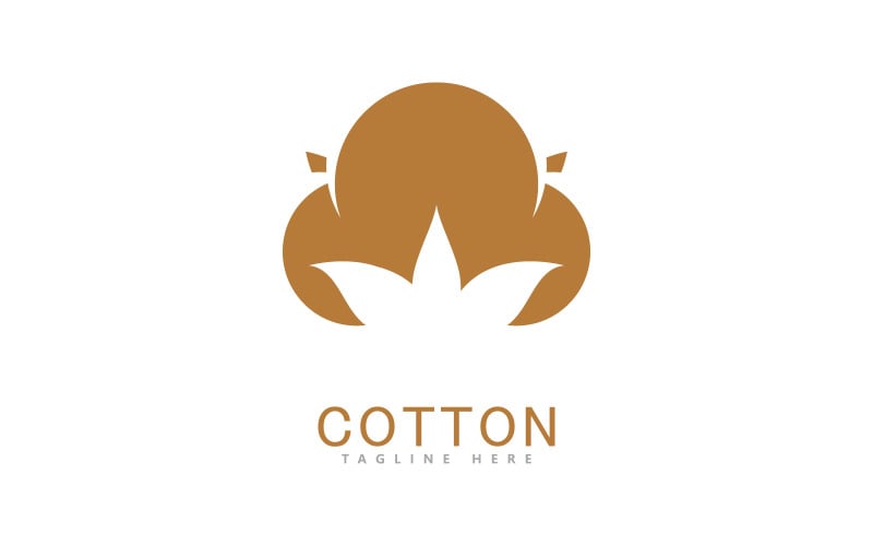 Modello di progettazione vettoriale del logo di cotone 3