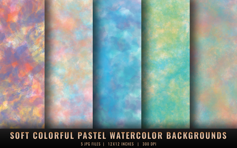 Soft Colorful Pastel Watercolor Backgrounds