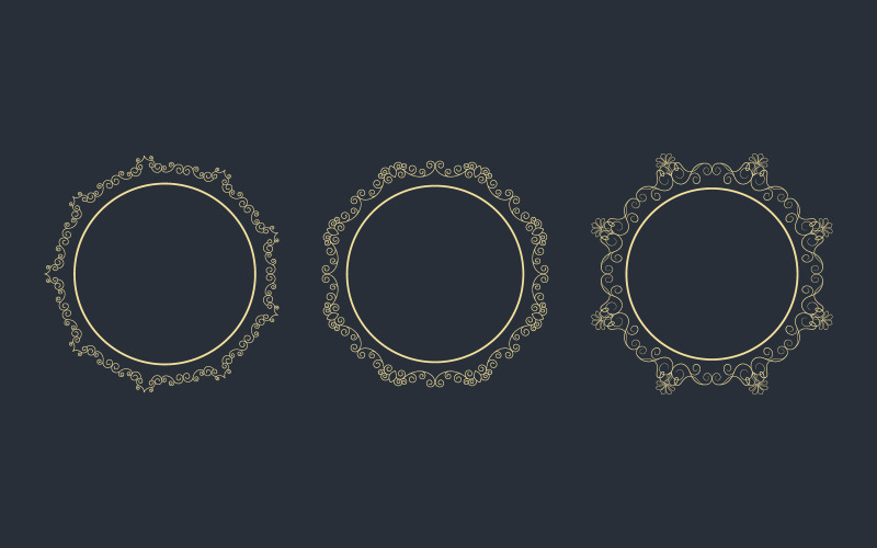 Cerchio Vintage confine linea modello illustrazione vettoriale design v.3