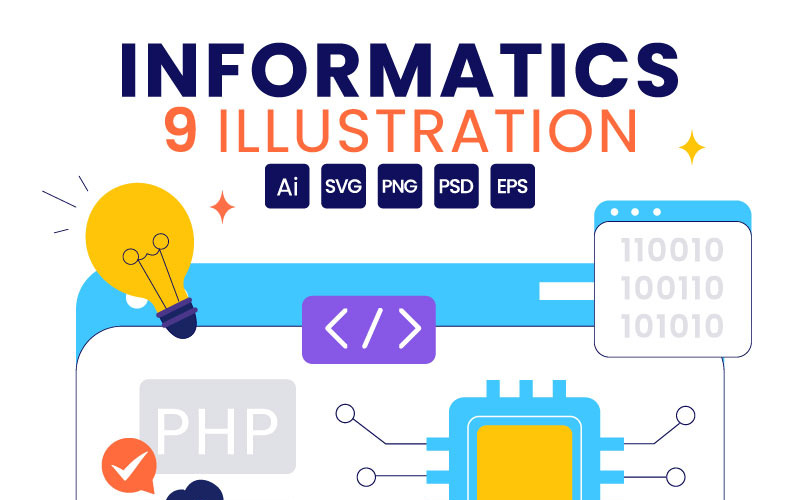 9 Informatik Logistik Software Illustration