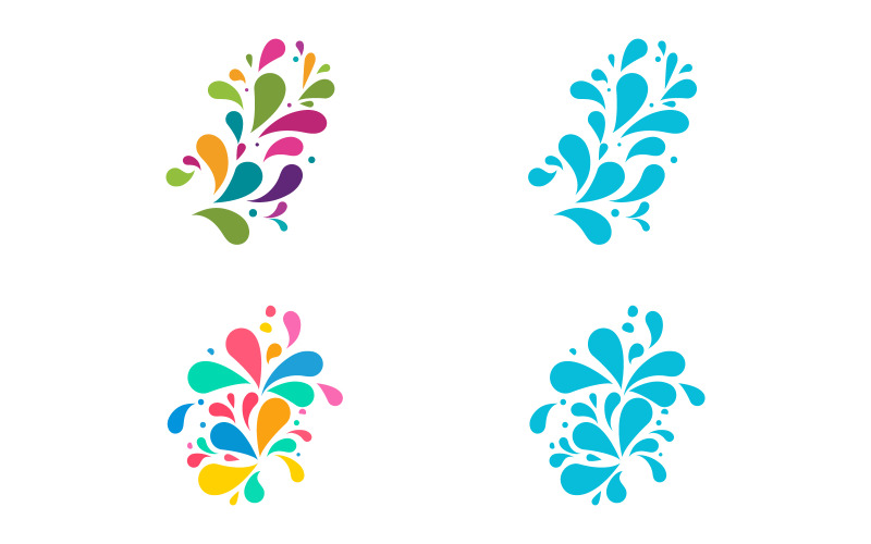 Ícone de respingos de onda de água para modelo de design de ilustração vetorial de bebida de leite de evento de natureza v.4