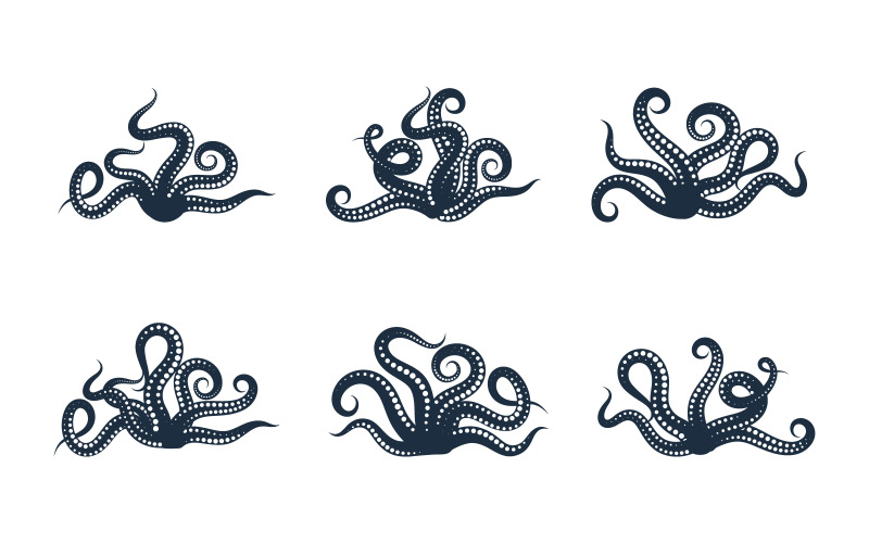 Octopus Tails vektoros ikon illusztráció tervezősablon v.2