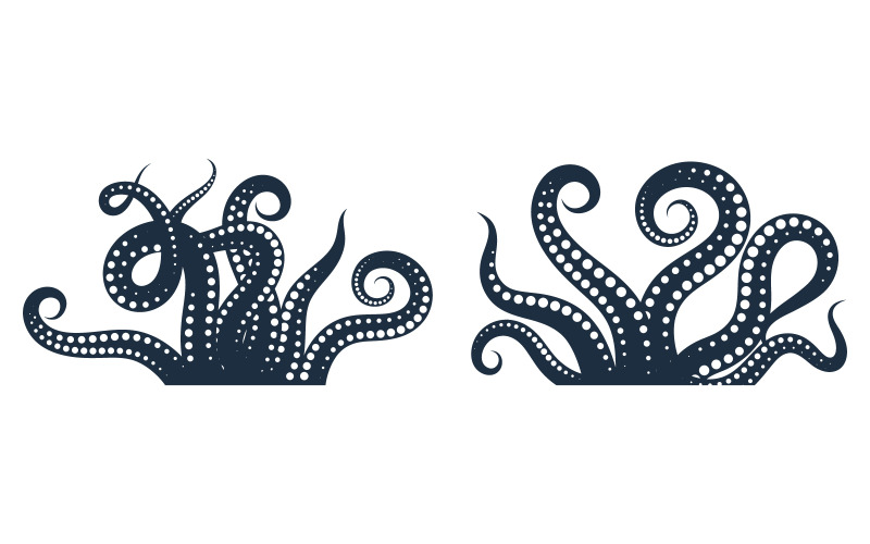 Octopusstaarten vector pictogram illustratie ontwerp sjabloon v.1