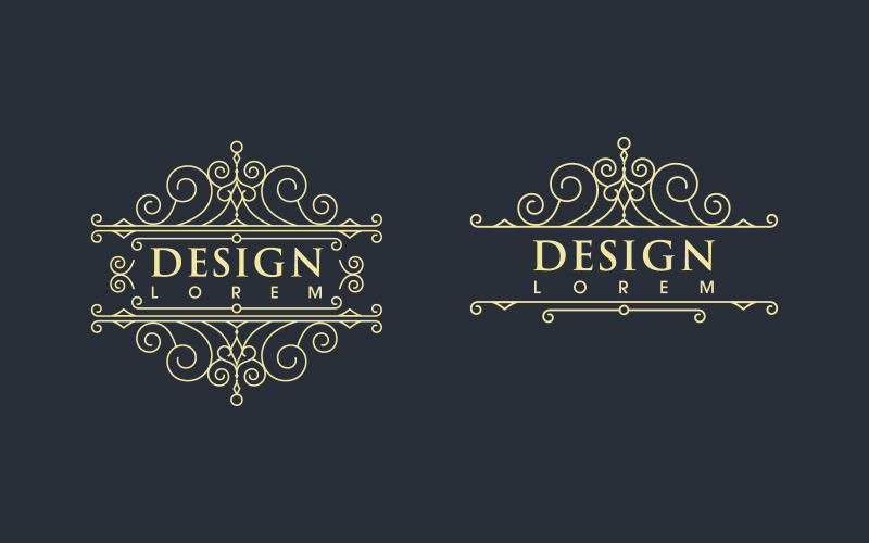 Skönhet Vintage gränslinje mall vektorillustration design v.7