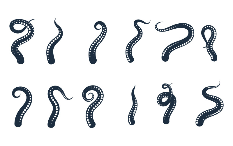 章鱼尾巴矢量图标插画设计模板 v.3