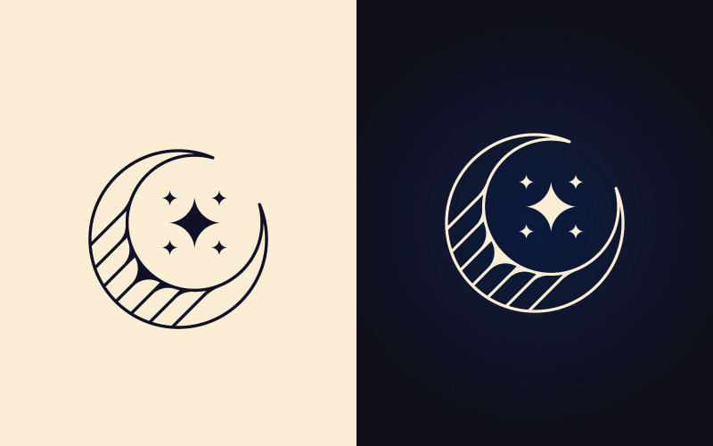 Modèle de conception d'icône vectorielle de logo de lune 4