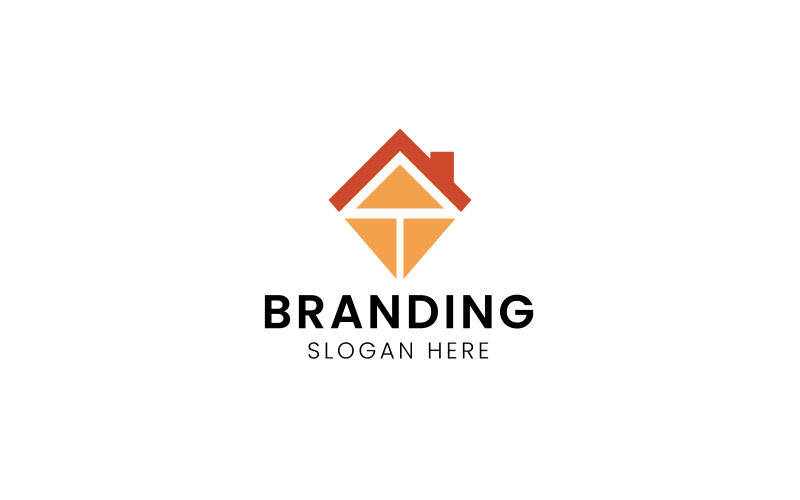 Modelo de logotipo de casa de diamante-675