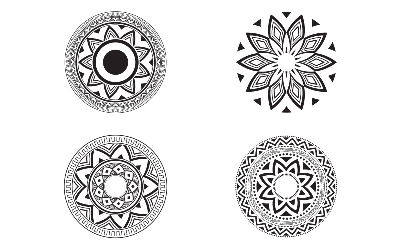 Patrón circular en forma de mandala para henna, mehndi, tatuaje, plantilla de diseño de decoración v.3