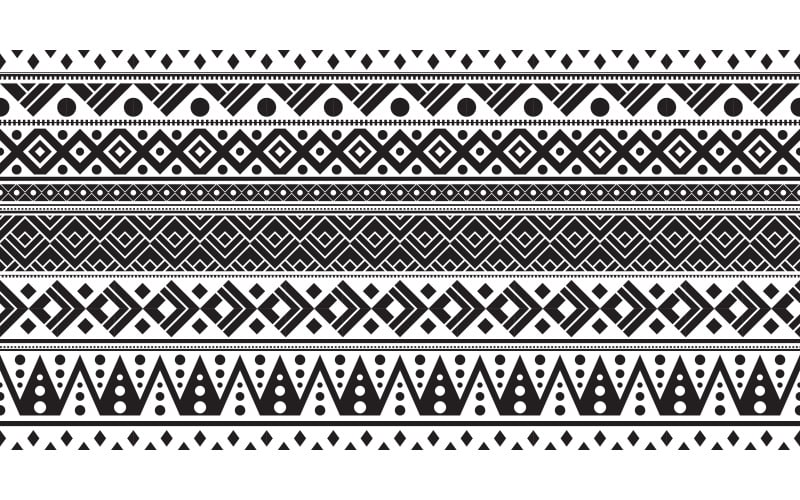 Plantilla de diseño artístico con patrón geométrico sin costuras tribal y azteca v.3