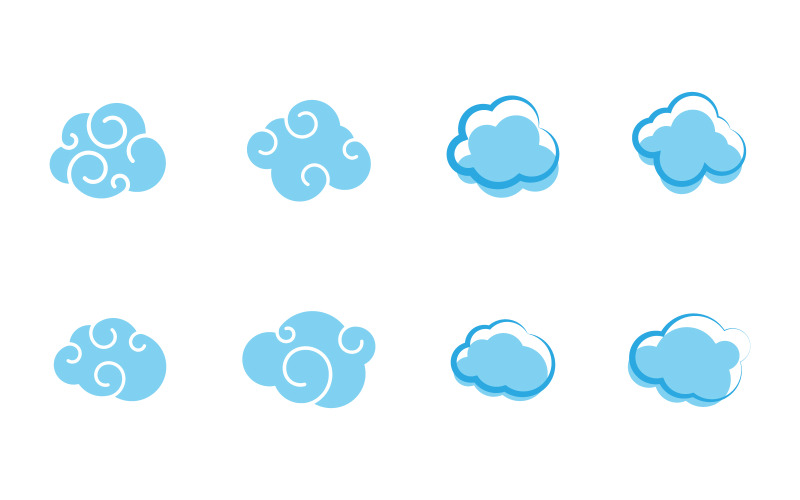 Wolk sjabloon vector pictogram illustratie ontwerp